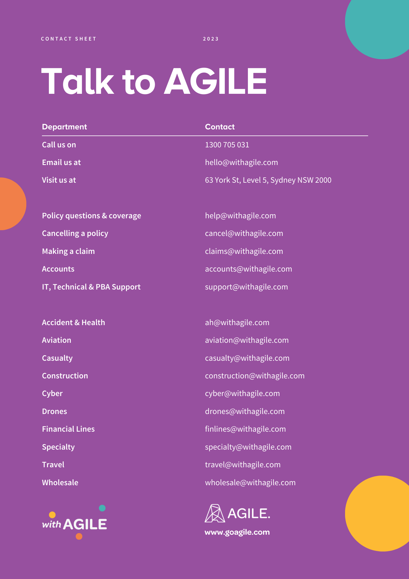 Department Contacts- updated